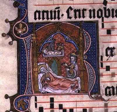 Blad från en "Timbok", ca 1490 (illumination) av French School
