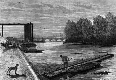 Seines skummande. Gravyr i "The Journal of Youth" av French School