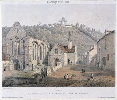 Lehon Abbey och Beaumanoir Chapel nära Dinan av French School