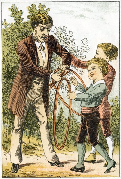 Leon och Lucien lärde sig bra att läsa och blev små vetenskapsmän - deras föräldrar för att belöna dem köpte vackra ringar - i "Alphabet des petits savants", sent 1800-tal (kromolitografi) av French School