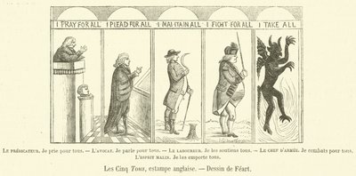 The Five All, engelskt tryck (gravyr) av French School