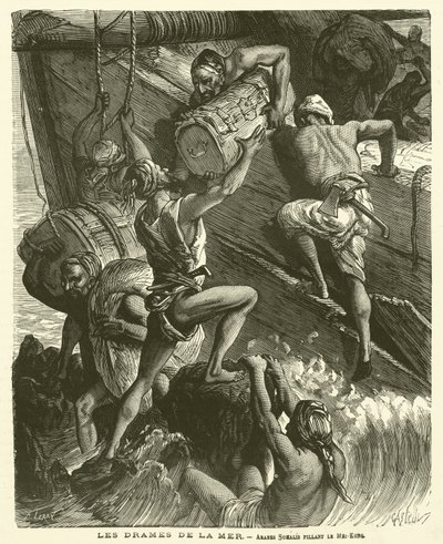 The Dramas of the Sea (gravyr) av French School