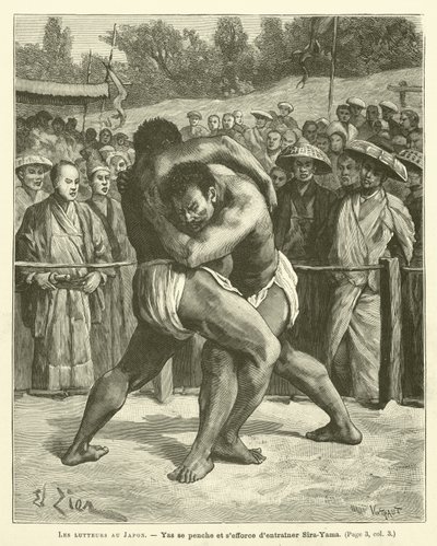 The Wrestlers In Japan (gravyr) av French School