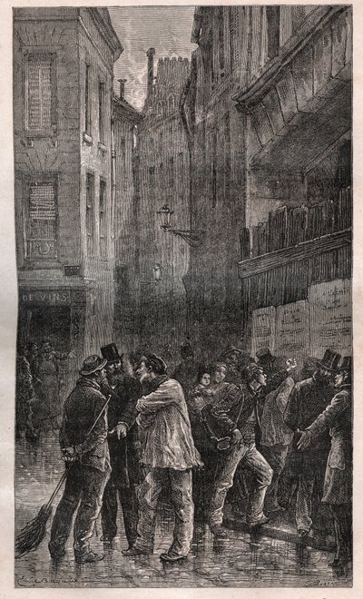 Les Posters - folket i Paris vaknar upp för att hitta offentliga meddelanden på alla väggar som informerar dem om statskuppen den 2 december 1851 - i "" Histoire d