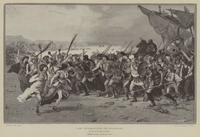 Segrarna i Salamis (gravyr) av French School