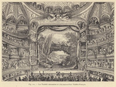 The Fun Varieties 1789, nu Theatre-Francais (gravyr) av French School