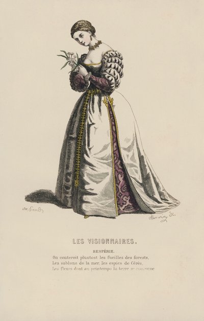 Visionärerna, skeppare (färgad gravyr) av French School