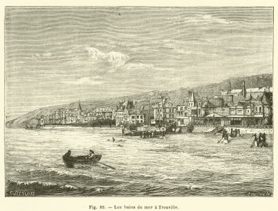 Havsbad i Trouville (gravyr) av French School