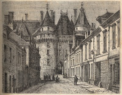 Loires slott: slottet Langeais (Indre-et-Loire) - gravyr i "Histoire de France" av Victor Duruy (1811-1894) - 1882 av French School