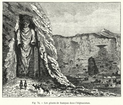 The Bamiyan Giants i Afghanistan (gravyr) av French School