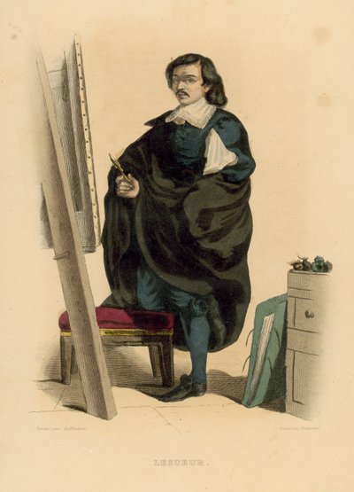 Lesueur (färgad gravyr) av French School