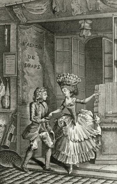 Libertinage - i "Historia dag för dag av en kvinna från den franska republiken", Restif de La Bretonne (1734-1806), Genève 1791-1794. av French School