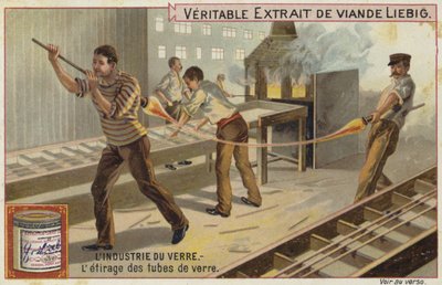Liebig-kort med glasindustrin av French School
