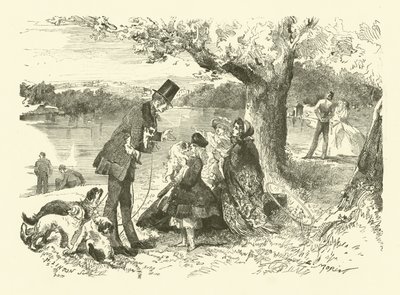 Livet i England: hundförsäljare i Hyde Park (gravyr) av French School