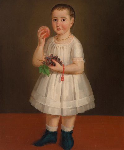 Liten flicka med frukt, ca 1840 av French School