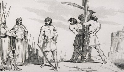 Lord Bodillon blir piskad efter att ha klagat över Childeric II:s (653-73) skattehöjning, från 