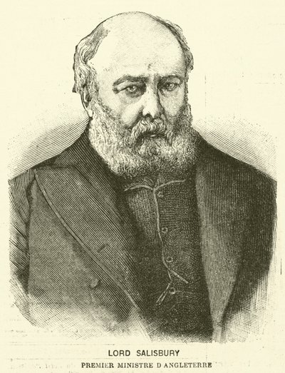Lord Salisbury, brittisk premiärminister (gravyr) av French School