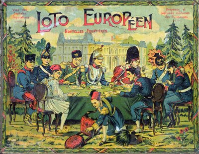 Loto Europeen, fransk version av spelet Lotto för barn, ca 1900 av French School