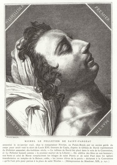 Louis-Michel le Peletier, Marquis de Saint-Fargeau, fransk revolutionär politiker, 1793 av French School