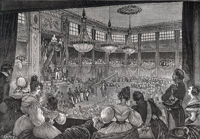 Louis-Philippe I svurs in som kung inför deputeradekammaren, 9 augusti 1830 - Revolutionen 1830: "" Kung Louis Philippe I (1773-1850) svor att behålla 1830 års stadga i närvaro av kamrarna som återförenades i provisoriska salen i Pa av French School