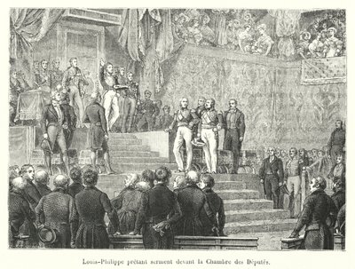 Louis-Philippe avlägger ed inför deputeradekammaren av French School