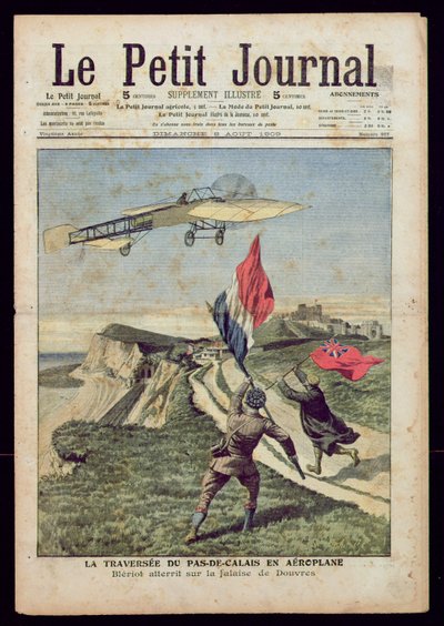 Louis Bleriot (1872-1936) landar vid Dover, från 