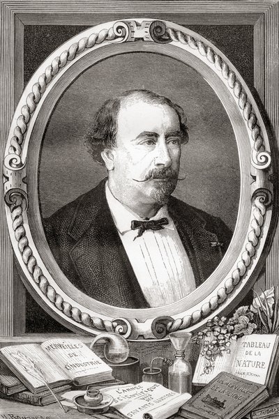 Louis Figuier, fransk vetenskapsman och författare, från Les Merveilles de la Science, pub.1870 av French School