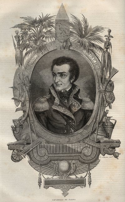 Louis Marie Maximilien de Caffarelli du Falga (1756-1799) fransk general under franska revolutionen - - Gravyr i New National Encyclopedia av Maurice La Charest - 1870 - av French School