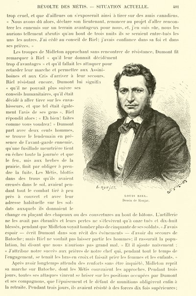 Louis Riel, kanadensisk politiker och ledare för Metis-folket i de kanadensiska prärierna av French School