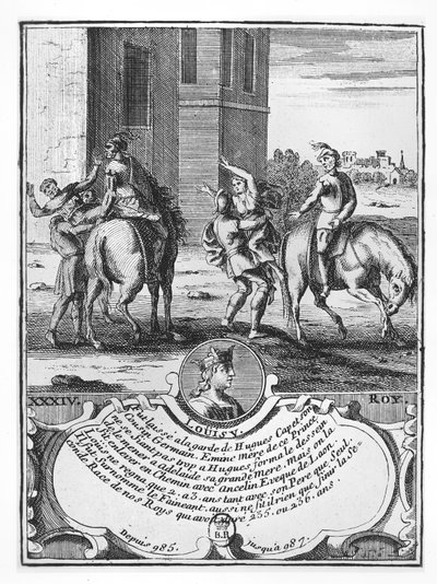 Ludvig V the Faineant (gravyr) av French School