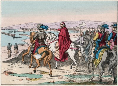Louis XIII (1601-1643) och kardinal Richelieu vid La Rochelles säte, place d