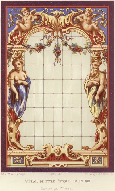 Ludvig XIII stil målat glas av French School
