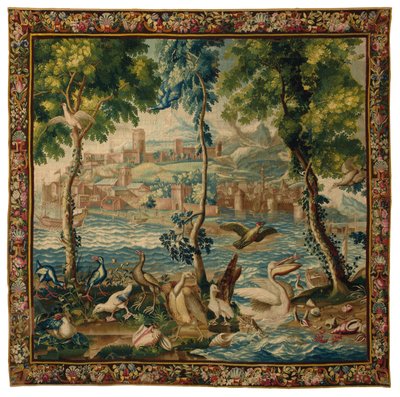 Louis XIV Beauvais "seaports" gobeläng, c.1700 av French School