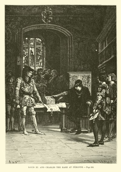 Ludvig XI och Karl den utslag i Peronne av French School