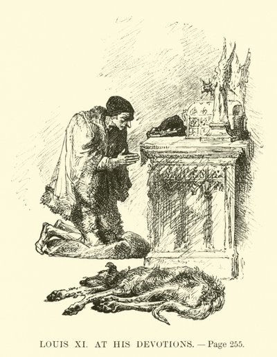 Ludvig XI vid hans andakter av French School