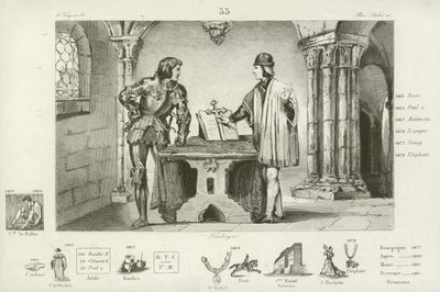 Ludvig XI av Frankrike hölls fången av Karl den djärve av Bourgogne i Peronne, 1468 av French School