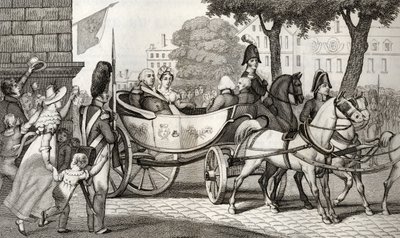 Ludvig XVIII (1755-1824) går in i Paris vid restaureringen 1814, från 