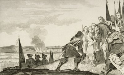 Ludvig XV (1710-74) vid slaget vid Fontenoi 1745, från 