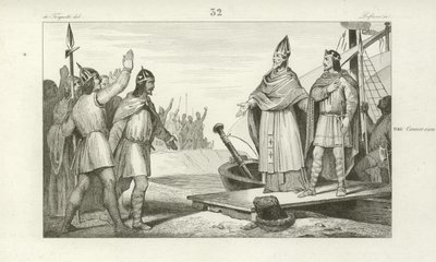 Louis dOutremer återvänder till Frankrike för att göra anspråk på tronen, 936 av French School
