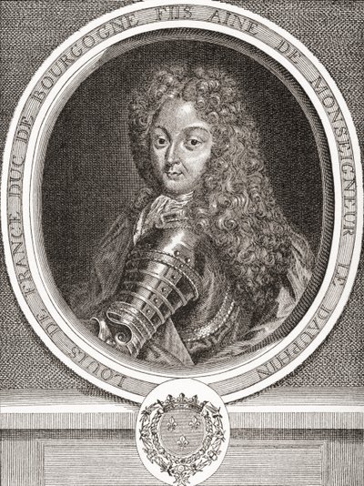 Louis de France, Son av Frankrike, hertig av Bourgogne, 1682 1712. Äldste son till Louis, Dauphin av Frankrike, och känd som Le Petit Dauphin. Från Les Heures Libres publicerad 1908. av French School