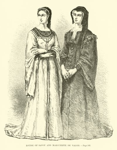 Louise av Savojen och Marguerite de Valois av French School