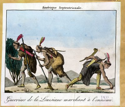 Louisianaindianer som spårar sin fiende, c.1811 av French School