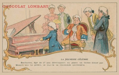 Ludwig van Beethoven spelar vid pianot vid 17 års ålder av French School