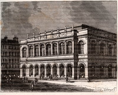 Lyon: Le Grand Theatre - gravyr i "La France illustree: geografi, historia, statistisk administration" av V.A. Malt-brunt. 1884 av French School