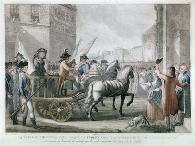 MARIE-ANTOINETTE förd till giljotinen, 16 oktober av French School
