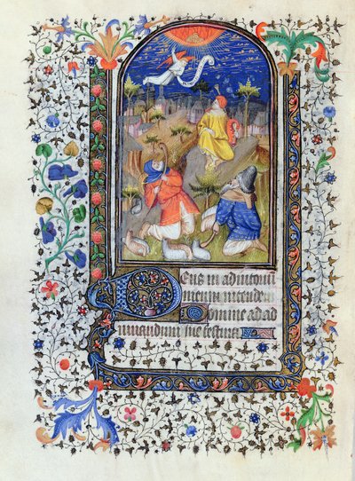 MS 1278 fol.106v Annunciation to the Shepherds, från Heures a l