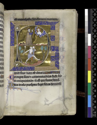 MS 300 f.57r, David ber till Gud av French School