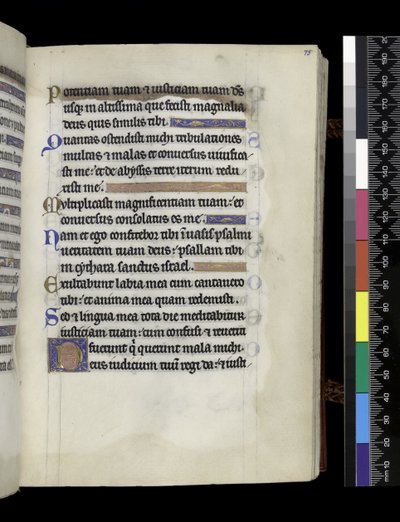 MS 300 f.75r, från Psalter and Hours of Isabella of France, Paris, c.1265-70 (penna & bläck och tempera på pergament) av French School