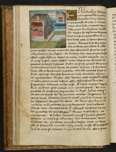 MS Hunter 252 008v Sida från Hundred New News, c.1461-62 av French School