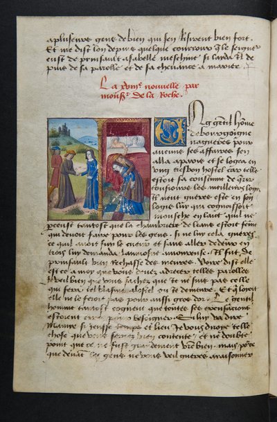 MS Hunter 252 038v Sida från Hundred New News, c.1461-62 av French School